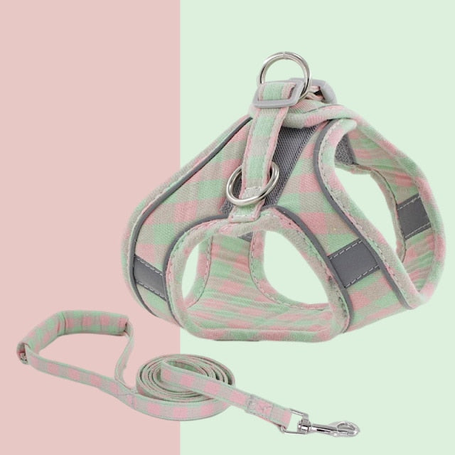 Adjustable Plaid Cat Harness and Leash | Escape Proof Cat Harness | Cat Vest Harness | Reflective Cat Harness | Cat Leash | Best Cat Harness | Estilo Living