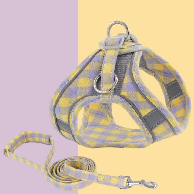 Adjustable Plaid Cat Harness and Leash | Escape Proof Cat Harness | Cat Vest Harness | Reflective Cat Harness | Cat Leash | Best Cat Harness | Estilo Living