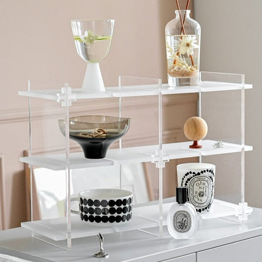 Acrylic Display Clear Shelf Stand for Home Storage | Display Shelves | Clear Storage | Clear Shelf | Clear Shelves | Acrylic Shelf | Acrylic Cabinet | Bathroom Storage Shelves | Kitchen Storage | Cup Storage | Home Decor Display Shelves | Adjustable Shelves | Desktop Storage | Estilo Living