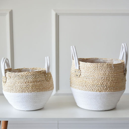 Sicilian Woven Indoor Flower Planter & Storage Baskets | Wicker Baskets | Stylish Storage Baskets | Woven Planter Pots | Indoor Planters | Estilo Living