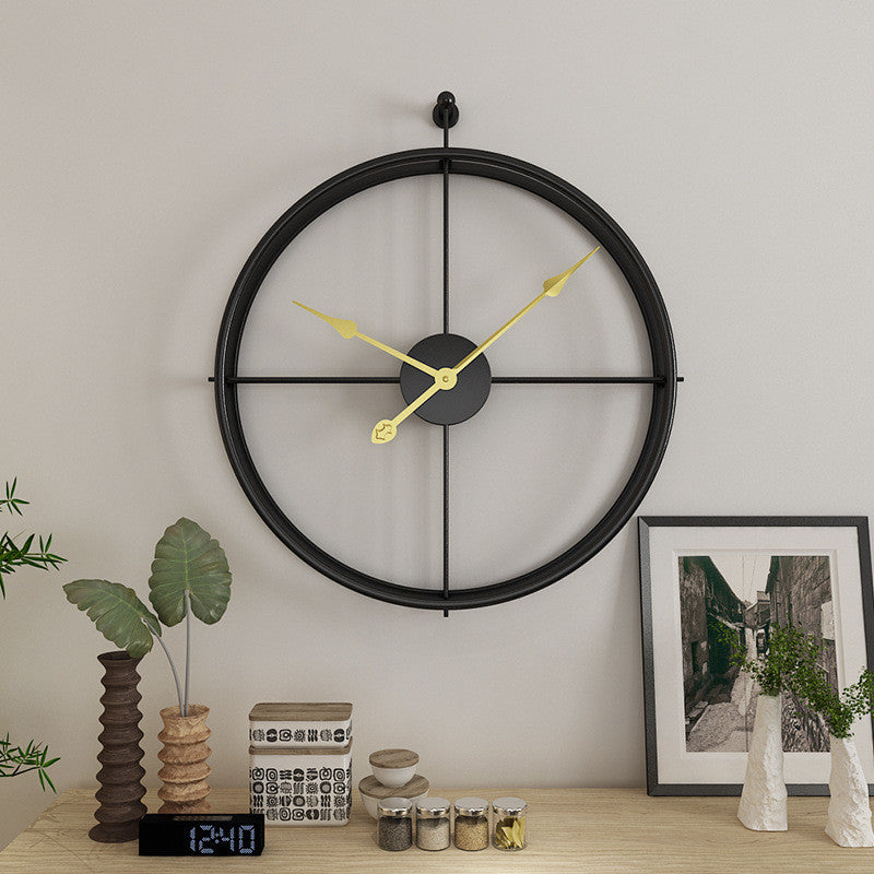 Black Minimalist Metal Wall Clock Large - Buy Clocks