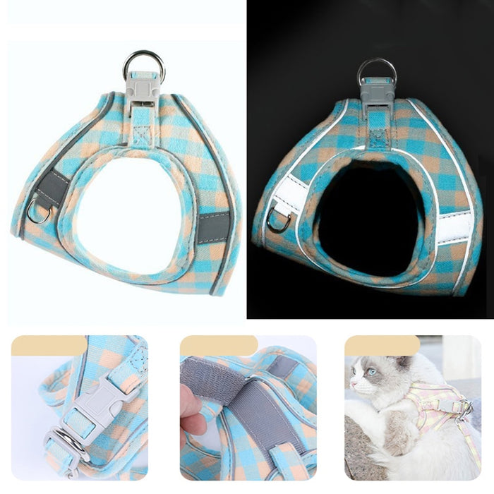 Adjustable Plaid Cat Harness and Leash | Escape Proof Cat Harness | Cat Vest Harness | Reflective Cat Harness | Cat Leash | Best Cat Harness | Estilo Living