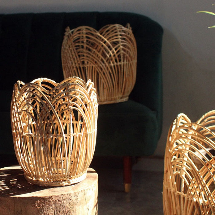 Fern Handmade Rattan Planter Baskets | Woven Planter Basket | Rattan Pot Holders | Handmade Planter Baskets | Estilo Living