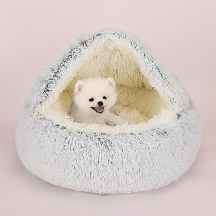 Round Plush Calming Dog Cave Bed | Dog Beds | Pet Beds | Pet Caves | Plush Dog Beds | Dog Nests | Estilo Living