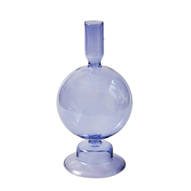 Lilac Forest Glass Taper Candle Holder & Vases | Glass Vases | Glass Candle Holders | Ornaments | Abstract Candle Holders | Stylish Candle Holders | Purple Candle Holders | Estilo Living