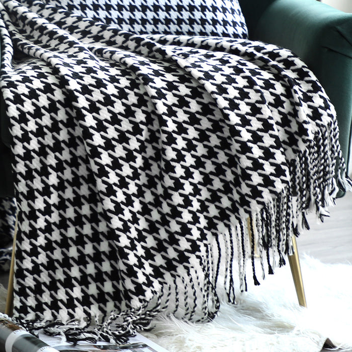 Black and white throws sale