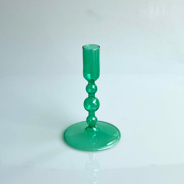 Harlow Tall Decorative Glass Taper Candlestick Holders | | Home Decor | Glass Vases | Glass Candle Holders | Retro Candle Holders | Classic Candle Holders | Abstract Candlesticks | Slim Candlesticker Holders | Tall Candlestick Holders | Estilo Living