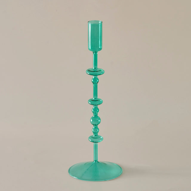 Harlow Tall Decorative Glass Taper Candlestick Holders | | Home Decor | Glass Vases | Glass Candle Holders | Retro Candle Holders | Classic Candle Holders | Abstract Candlesticks | Slim Candlesticker Holders | Tall Candlestick Holders | Estilo Living