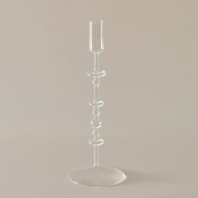 Harlow Tall Decorative Glass Taper Candlestick Holders | | Home Decor | Glass Vases | Glass Candle Holders | Retro Candle Holders | Classic Candle Holders | Abstract Candlesticks | Slim Candlesticker Holders | Tall Candlestick Holders | Estilo Living