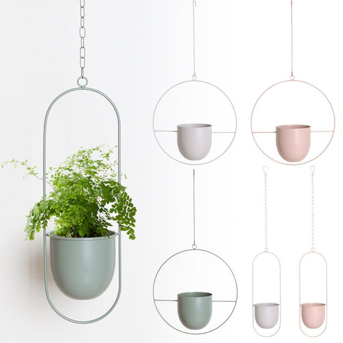 Pastel Vivienne Hanging Metal Planter Pot Holders | Hanging Iron Flower Pots Planters | Hanging Plant Pots | Hanging Flower Pot | Metal Hanging Pot | Hanging Planter Pots | Planter Pots | Hanging Pots | Hanging Planters | Indoor Planters | Buy Floating Planter Pots Online Now at Estilo Living