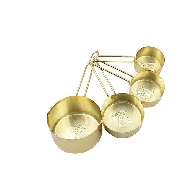 Rose Gold 4-Piece Measuring Cup Set-eating Utensils Collection-Estilo Living