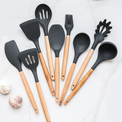 Silicone and Gold Cooking Utensils Set with Gold Utensil 7PC Set Includes White  Utensils Set,Gold Spatula,Gold Whisk - White a - AliExpress