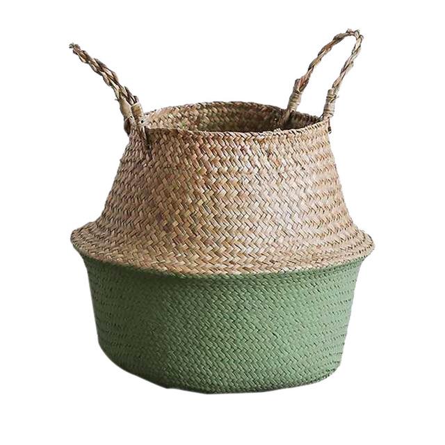 Straw Flower Planter & Storage Baskets-Decor-Estilo Living-Green-Small-Estilo Living