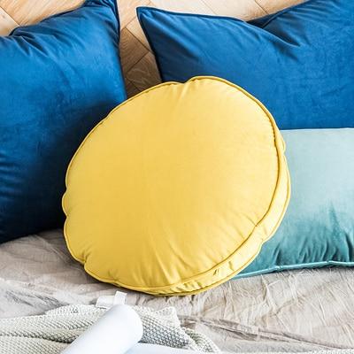 Velvet Luxury Round Pillow Cushions Collection-Cushions-Estilo Living-Canary Yellow-50cm (Diameter)-Estilo Living