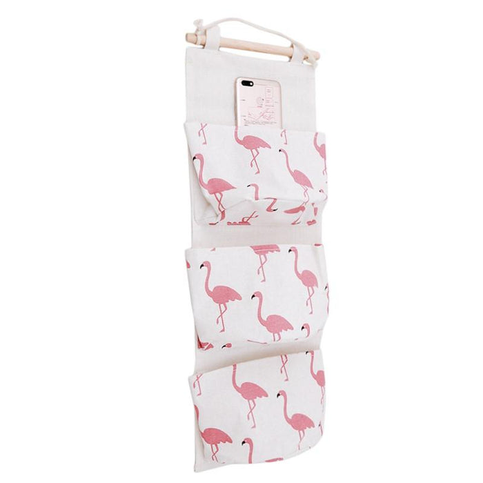 Waterproof Hanging Organizer Bags-Storage-Estilo Living-White Flamingos (57cm x 20cm)-Estilo Living