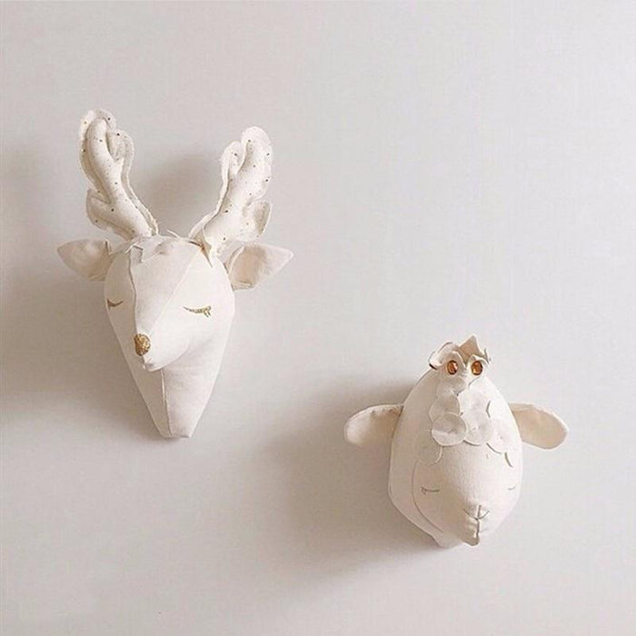 Woodlands Fairytale Wall Mounted Plush Deer Nursery | Nursery Decor | Forest Nursery | Woodlands Style Nursery | Handmade Nursery Decor | Wall Mounted Deer Heads | Estilo Living